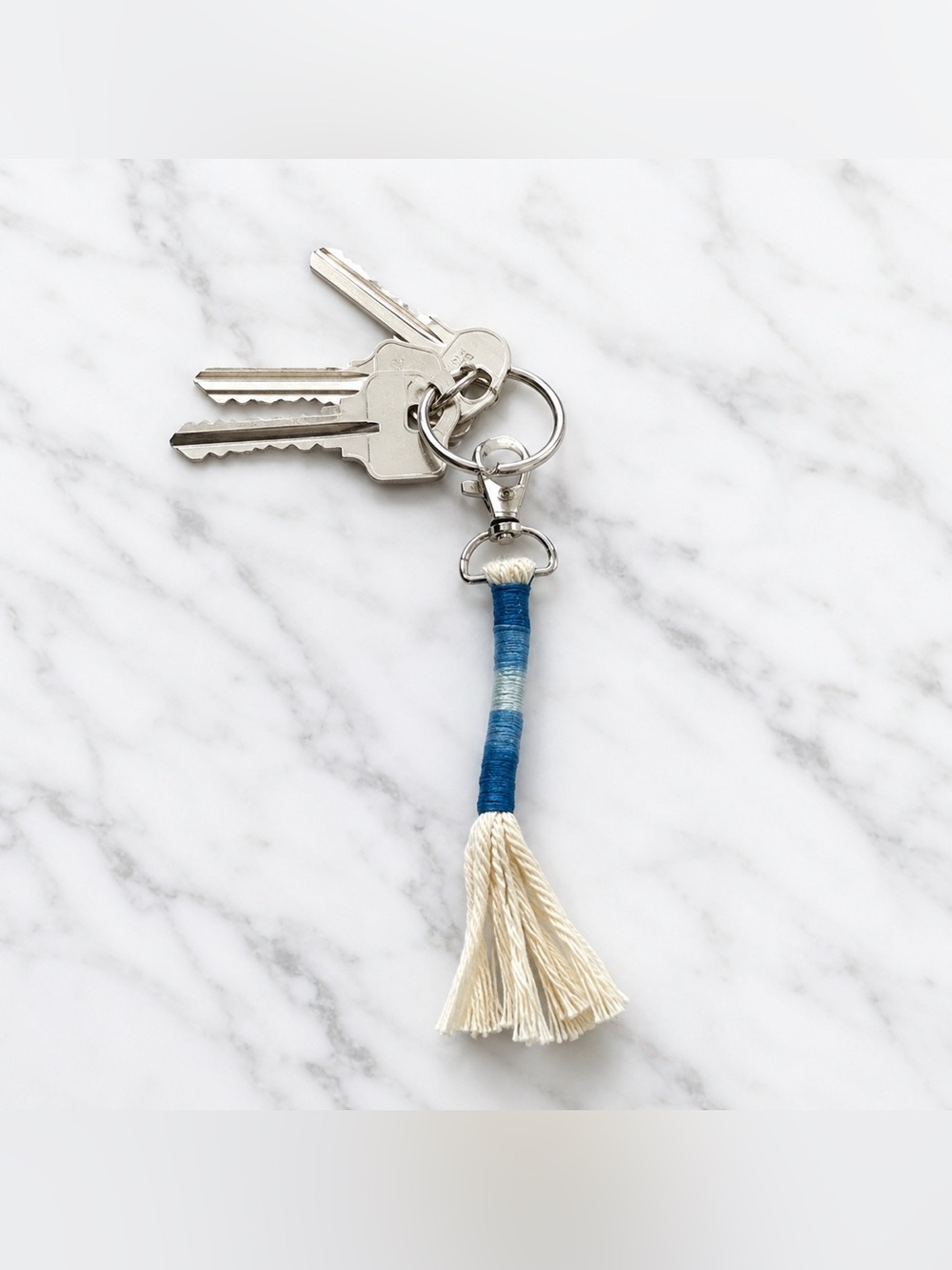 Handmade Ombre Macrame Keychain Tassel